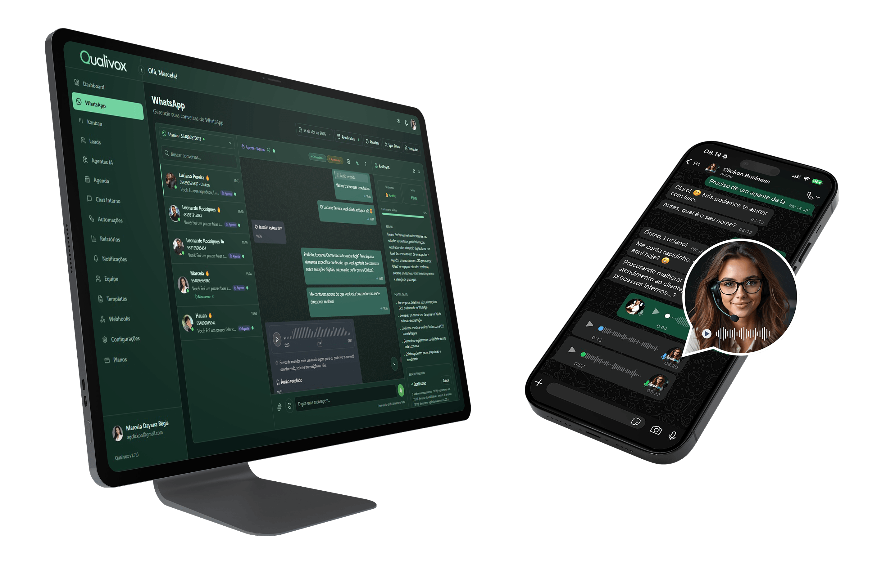 Qualivox — Dashboard e app mobile
